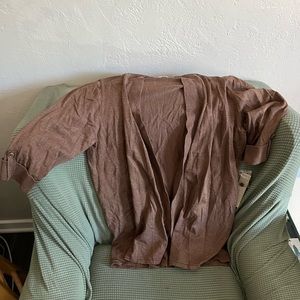 Brown cardigan, 3/4 length sleeves, NWT